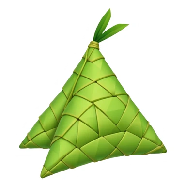 Ketupat rice green Triangle sticker