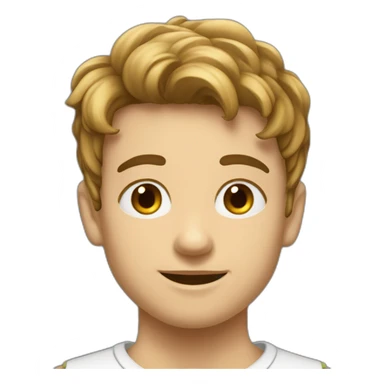 Garçon blanc brun flemmard sticker