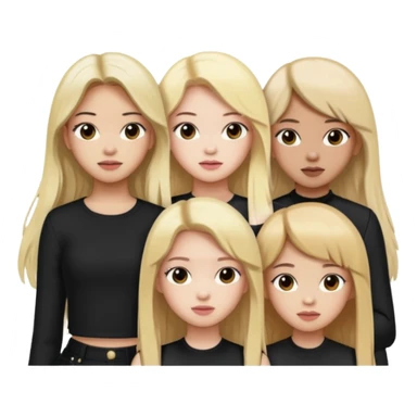 BLACKPINK 4 girls, hair colors: 1 blonde, 2 black, 2 brown sticker