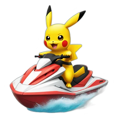 Pikachu sur un jetski dracaufeu sticker