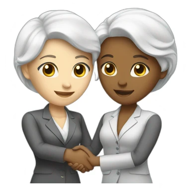 two white business women with different hair colors shaking hands sticker
