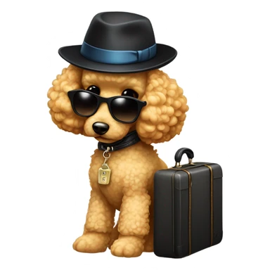 Gangster toy golden poodle traveling sticker