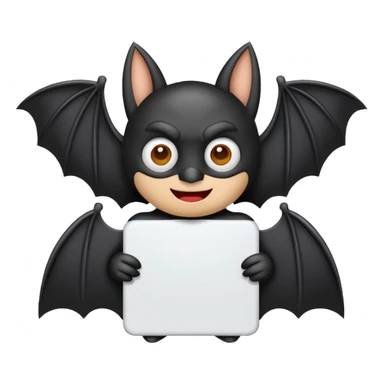 Black Bat holding large blank sign sticker