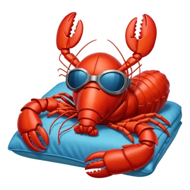 lobster wearing sleeping mask sticker