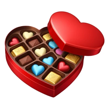 Red heart shaped box of chocolate  sticker