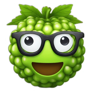 a smiling blackberry with glasses sticker