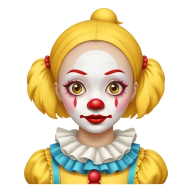 yellow kazakh girl with thin eyes and in clown outfit sticker
