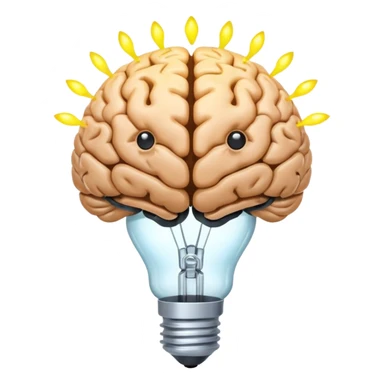 brain with a glowing lightbulb and no filter sign, representing uncensored AI sticker