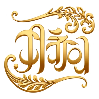 elegant Hindi calligraphy of the word Husn with decorative elements sticker