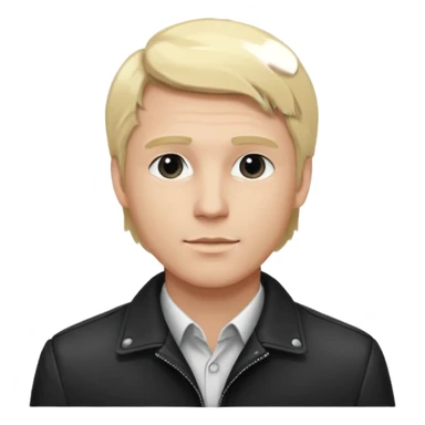 balck and white photo man blonde in classic jacket sticker