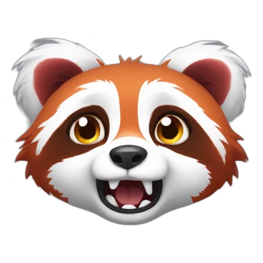 Fluffy red panda scared afraid sticker