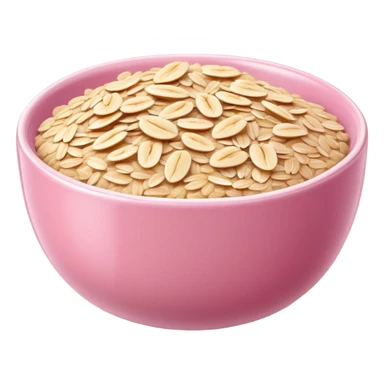 super realistic small pink shiny bowl of oats sticker