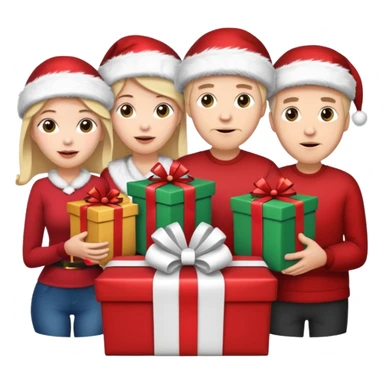 Family Christmas  3 woman’s 2 mans white people  sticker