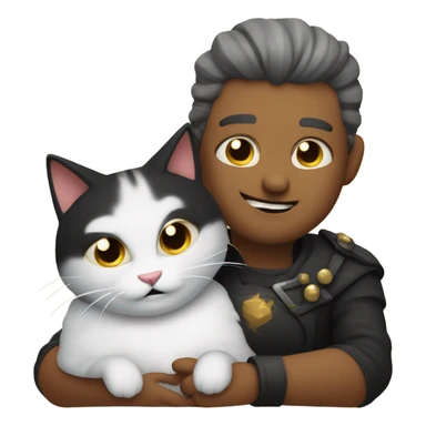 villain petting cat  sticker
