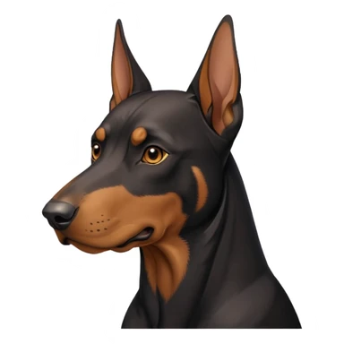 Dobermann no cropped ears sticker