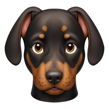 black and tan doberman portrait with floppy ears sticker