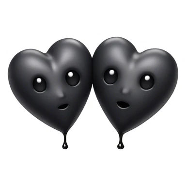 Two black hearts melted together sticker