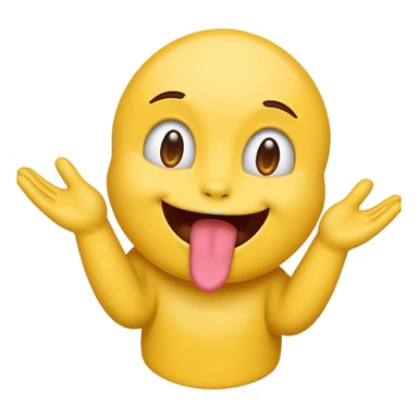 emoji with tongue out with hands facing out to the side like your swimming but not the arms just the hands sticker