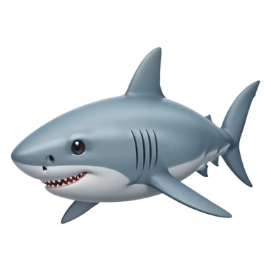 side view of shark body with a cat face sticker