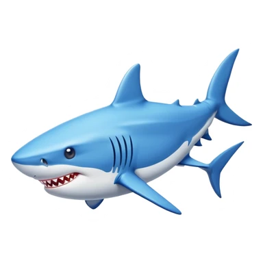 Un tiburon con unos zapatos nike azules puestos sticker
