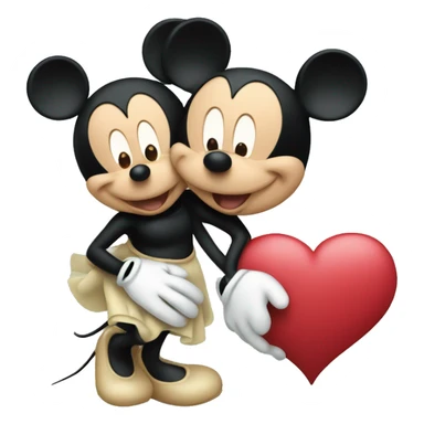 Mickey Mouse and Minnie Mouse in love  sticker