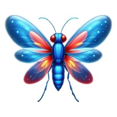 glitter red and blue firefly sticker