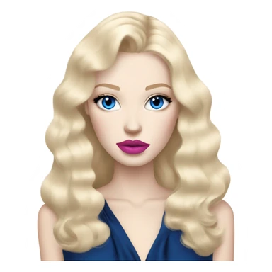 Hot girly pale blonde with blue eyes and pink lips wearing YsL sticker