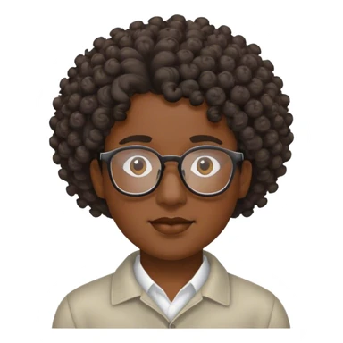 Black people with curly hair, wearing glasses sticker