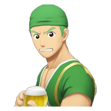 Roronoa Zoro bebiendo cerveza sticker