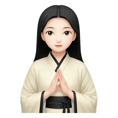 一个中长直发，平刘海，戴黑色框架眼镜的黄皮肤女生，穿着白色泡泡袖方领口娃娃衫，点缀着稀疏的棕色小花。下身是蓝色阔腿牛仔裤和粉色薄底布鞋。头上戴的是黑色画家帽。 sticker