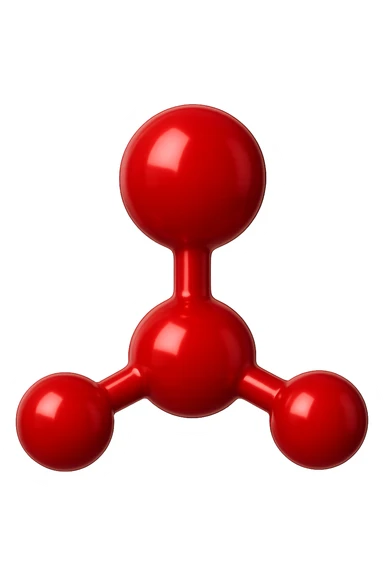 molecola chimica rossa, iperrealistico 4k, isolato su sfondo bianco, iperrealistico 4k, isolato su sfondo bianco sticker