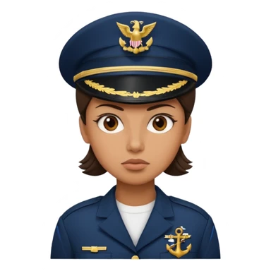 Female navy soldier, big face. sticker