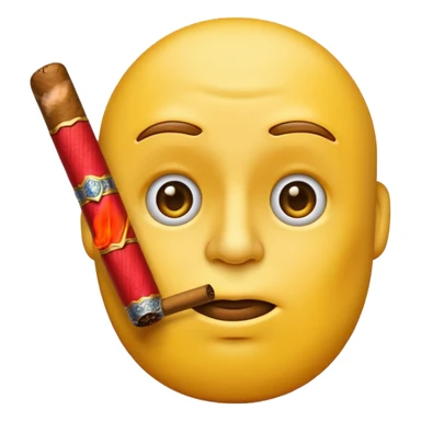 a shush emoji but a cigar instead of a finger sticker