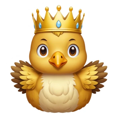 Un poussin mignon avec une couronne  sticker