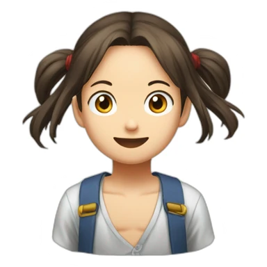 Tête de Luffy en fille avec des cheveux longs sticker