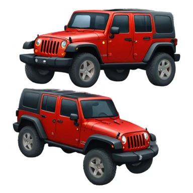 Lifted red Jeep Wrangler  sticker