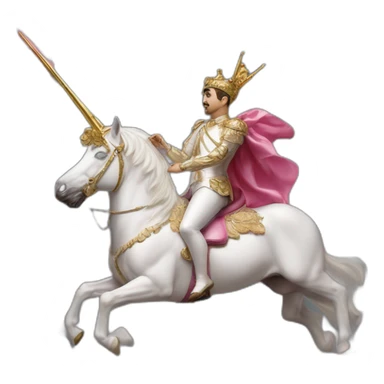 Hyperrealist Francisco franco ride a unicorn lgtbi sticker