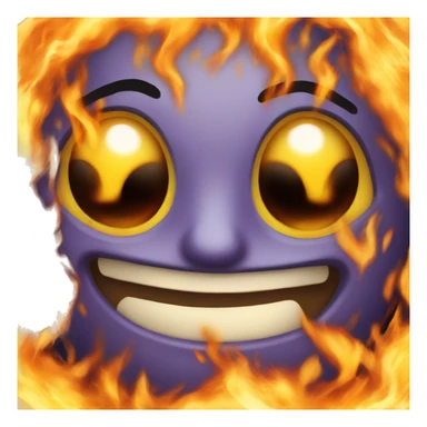 an excited face with fire eyes sticker