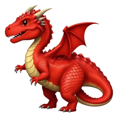 Dinosaur/dragon individual red scale, outline is black. sticker