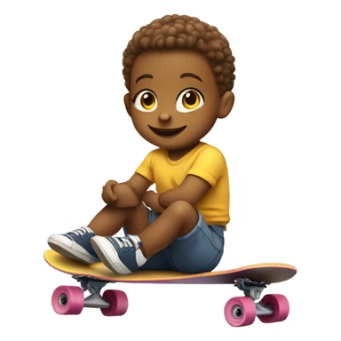 Baby on a skateboard sticker