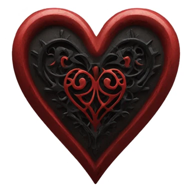 Red and black gothic heart large sticker