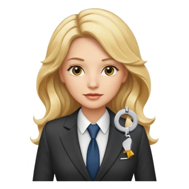 elegant female boss with long blonde wavy hair sticker