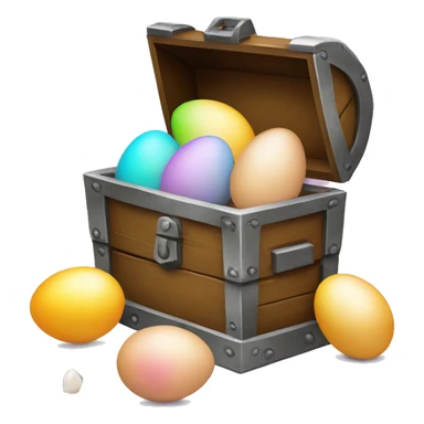 treasure chest with three eggs for easter sticker