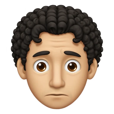 Light brown man with curly black hair and a big nose that’s frowning sticker