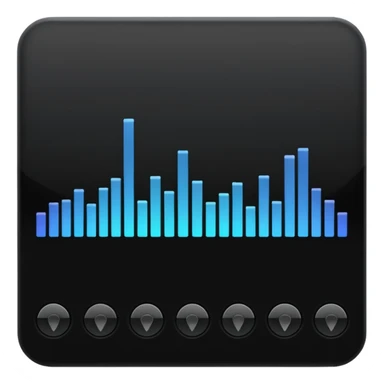 full black audio spectrum sticker