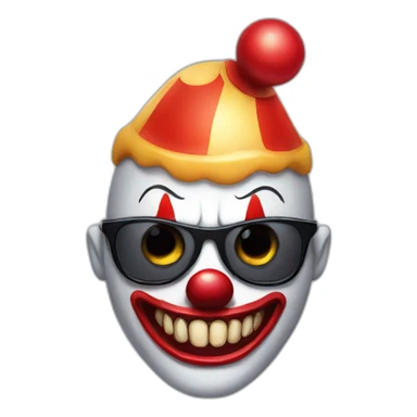 scary clown with sunglasses and opened jaw sticker