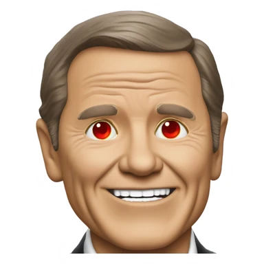 Kenneth Copeland with red laser eyes sticker