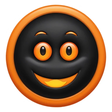 make a blackhole, accretion disk and all, with an orange smiley face, black head, orange ring, orange eyes, orange mouth, no other details sticker