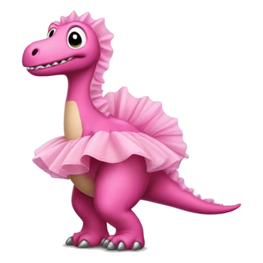 Pink dinosaur with tutu i sticker