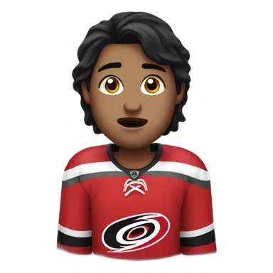 Crying carolina hurricanes hockey fan with black hair sticker